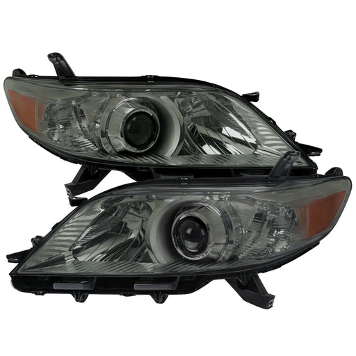 Spec-D 11-20 Toyota Sienna Oe Halogen Without Led Headlights Chrome Housing Smoked Lens - H11 Low Beam 9005 High Beam 3457Na Side Marker Signal Bulbs Not Included  2LHP-SNA11G-GO