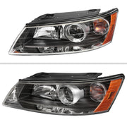 Spec-D 06-08 Hyundai Sonata Projector Headlights Black Housing Clear Lens - Turn Signal Bulbs Included 2LHP-SON06-GO