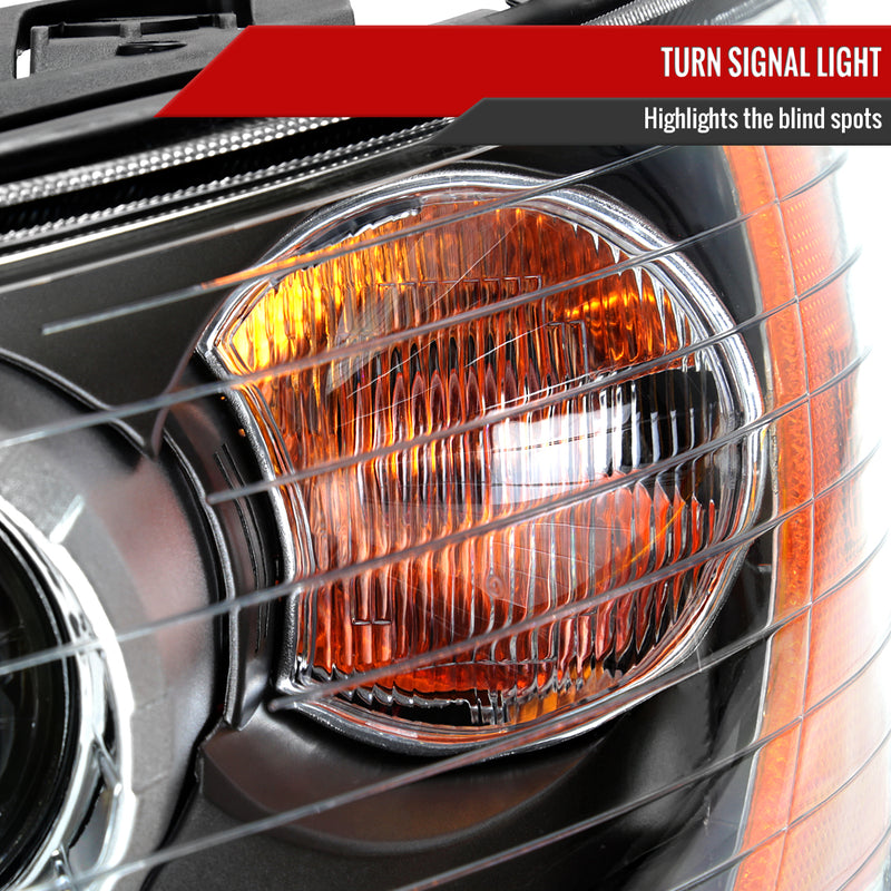 Spec-D 06-08 Hyundai Sonata Projector Headlights Black Housing Clear Lens - Turn Signal Bulbs Included 2LHP-SON06-GO