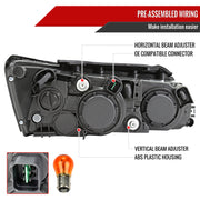 Spec-D 06-08 Hyundai Sonata Projector Headlights Black Housing Clear Lens - Turn Signal Bulbs Included 2LHP-SON06-GO