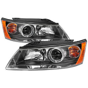 Spec-D 06-08 Hyundai Sonata Projector Headlights Black Housing Clear Lens - Turn Signal Bulbs Included 2LHP-SON06-GO