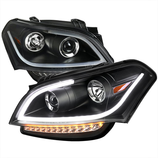 Spec-D 10-11 Kia Soul Led Bar Projector Headlights Black Housing  2LHP-SOU10JM-TM