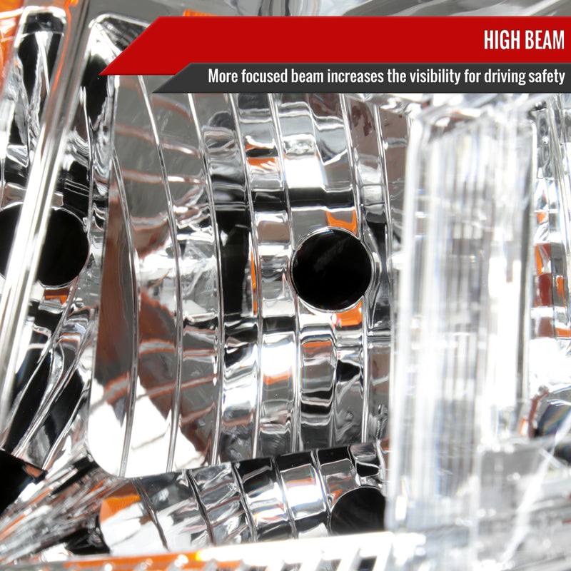 Spec-D 10-16 Cadillac Srx Oe Projector Headlights Chrome Housing Clear Lens With Amber Reflector - Uses Stock Bulbs - Halogen Models Only 2LHP-SRX10-RO