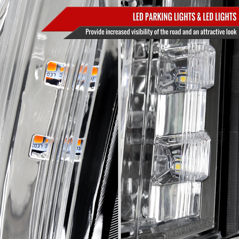 Spec-D 10-16 Cadillac Srx Oe Projector Headlights Chrome Housing Clear Lens With Amber Reflector - Uses Stock Bulbs - Halogen Models Only 2LHP-SRX10-RO