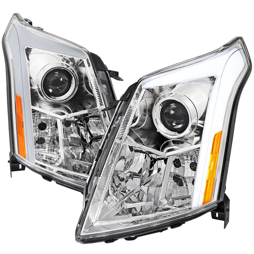 Spec-D 10-16 Cadillac Srx Led Bar Headlights Chrome Housing Clear Lens With Sequential Turn Signal And Breathing Light Effect - Uses Stock H11 Bulb 2LHP-SRX10-SQ-RS