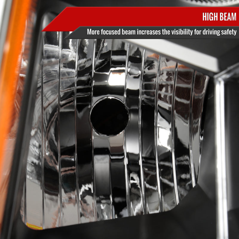 Spec-D 10-16 Cadillac Srx Oe Projector Headlights Black Housing Clear Lens With Amber Reflector - Uses Stock Bulbs - Halogen Models Only 2LHP-SRX10JM-RO