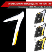 Spec-D 10-16 Cadillac Srx Led Bar Headlights Black Housing Clear Lens With Sequential Turn Signal And Breathing Light Effect - Uses Stock H11 Bulb 2LHP-SRX10JM-SQ-RS