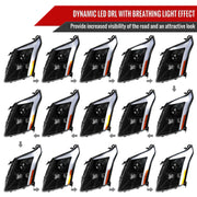 Spec-D 10-16 Cadillac Srx Led Bar Headlights Black Housing Clear Lens With Sequential Turn Signal And Breathing Light Effect - Uses Stock H11 Bulb 2LHP-SRX10JM-SQ-RS