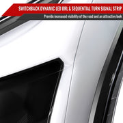 Spec-D 10-16 Cadillac Srx Led Bar Headlights Black Housing Clear Lens With Sequential Turn Signal And Breathing Light Effect - Uses Stock H11 Bulb 2LHP-SRX10JM-SQ-RS