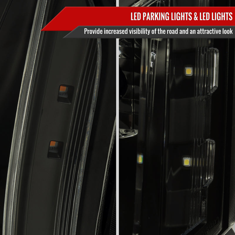 Spec-D 10-16 Cadillac Srx Oe Halogen Projector Headlights Black Housing Smoked Lens Amber Reflector - Uses Stock Bulbs 2LHP-SRX10SM-RO