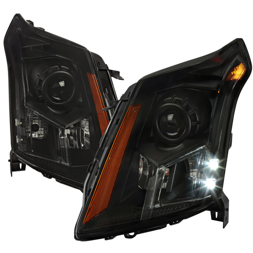 Spec-D 10-16 Cadillac Srx Oe Halogen Projector Headlights Black Housing Smoked Lens Amber Reflector - Uses Stock Bulbs 2LHP-SRX10SM-RO