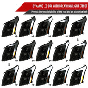Spec-D 10-16 Cadillac Srx Led Bar Headlights Black Housing Smoked Lens With Sequential Turn Signal And Breathing Light Effect - Uses Stock H11 Bulb 2LHP-SRX10SM-SQ-RS