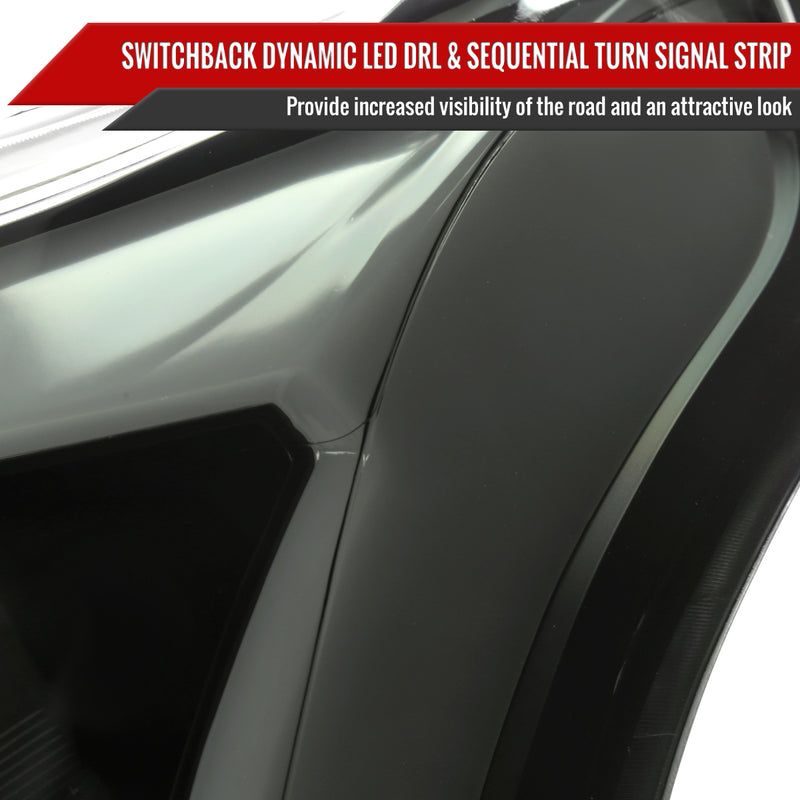 Spec-D 10-16 Cadillac Srx Led Bar Headlights Black Housing Smoked Lens With Sequential Turn Signal And Breathing Light Effect - Uses Stock H11 Bulb 2LHP-SRX10SM-SQ-RS