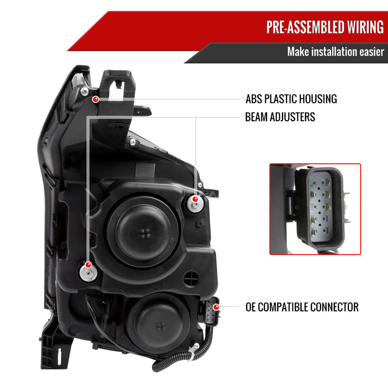 Spec-D 10-16 Cadillac Srx Led Bar Headlights Black Housing Smoked Lens With Sequential Turn Signal And Breathing Light Effect - Uses Stock H11 Bulb 2LHP-SRX10SM-SQ-RS