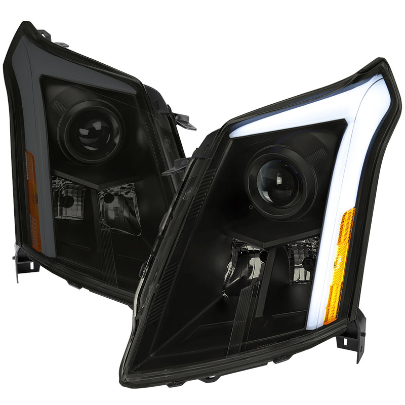 Spec-D 10-16 Cadillac Srx Led Bar Headlights Black Housing Smoked Lens With Sequential Turn Signal And Breathing Light Effect - Uses Stock H11 Bulb 2LHP-SRX10SM-SQ-RS