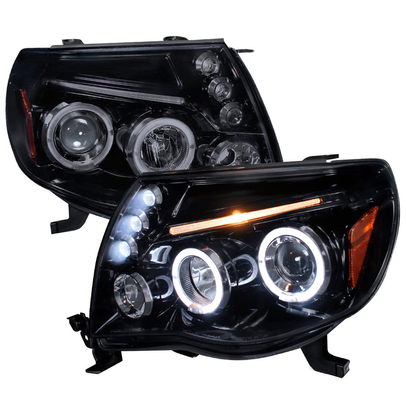 Spec-D 05-11 Toyota Tacoma Halo Led Projector Smoke 2LHP-TAC06G-TM
