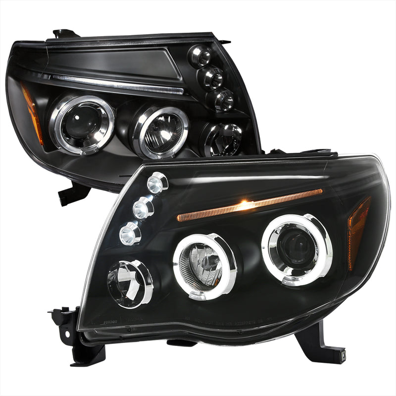 Spec-D 05-10 Toyota Tacoma Halo Led Projector Black 2LHP-TAC06JM-TM