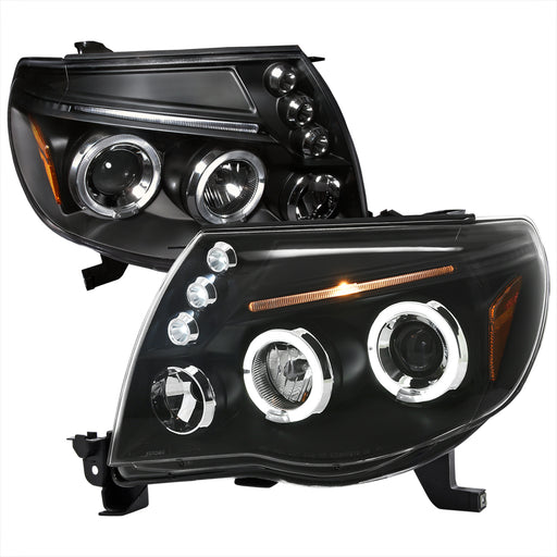Spec-D 05-10 Toyota Tacoma Halo Led Projector Black 2LHP-TAC06JM-TM