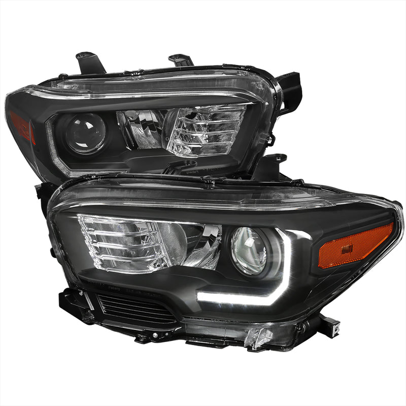Spec-D 16-18 Toyota   Tacoma Projector Headlights With Led Black 2LHP-TAC16JM-V2-GO