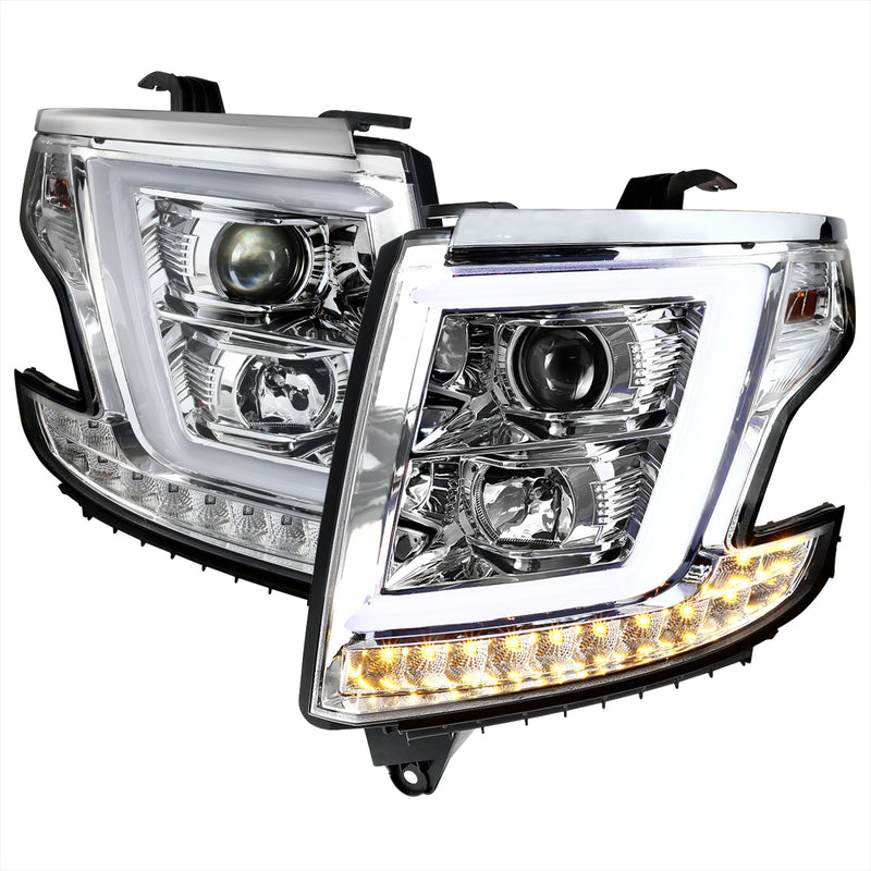 Spec-D 15-18 Chevrolet Tahoe Projector Headlights- Chrome 2LHP-TAH15-TM