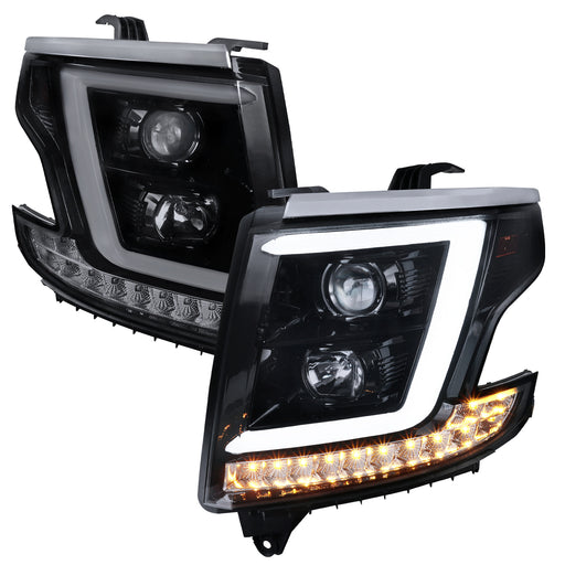 Spec-D 15-18 Chevrolet Tahoe Projector Headlights- Smoke 2LHP-TAH15G-TM