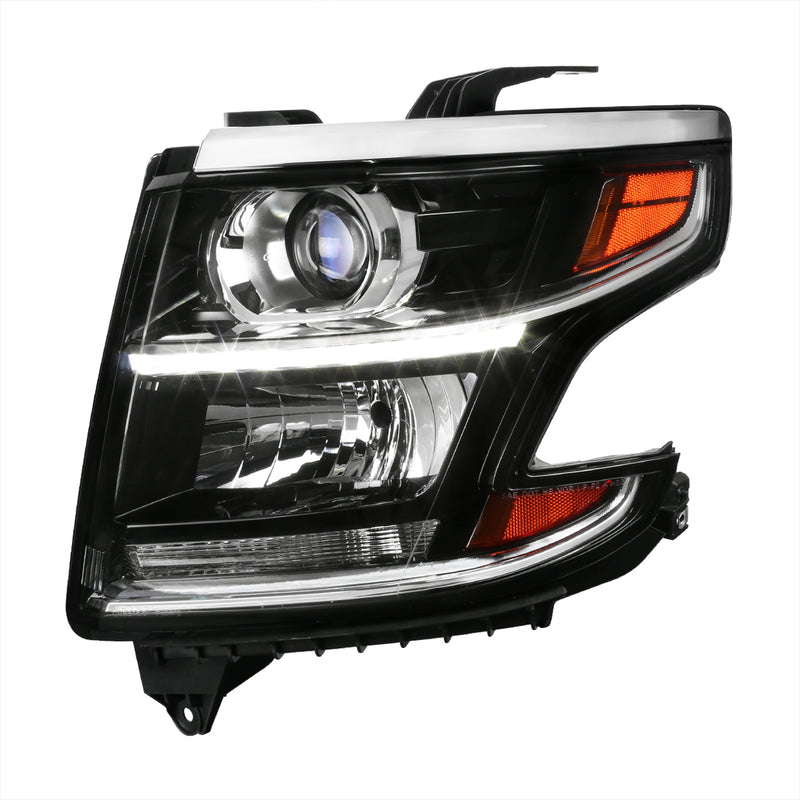 Spec-D 15-18 Chevrolet Tahoe Projector Headlights With Led- Left-Black 2LHP-TAH15JM-L-GO