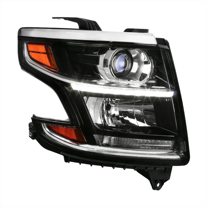 Spec-D 15-18 Chevrolet Tahoe Projector Headlights With Led- Right-Black 2LHP-TAH15JM-R-GO