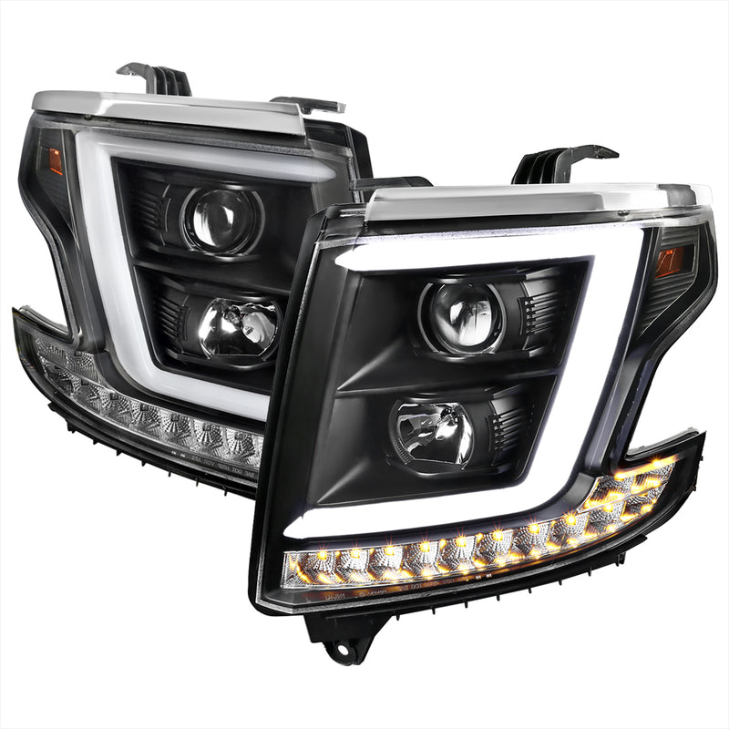 Spec-D 15-18 Chevrolet Tahoe Projector Headlights- Black 2LHP-TAH15JM-TM