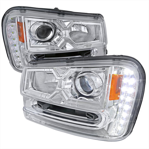 Spec-D 02-09 Chevrolet Trailblazer Projector Headlight Chrome Housing 2LHP-TBLZ02-V2-RS