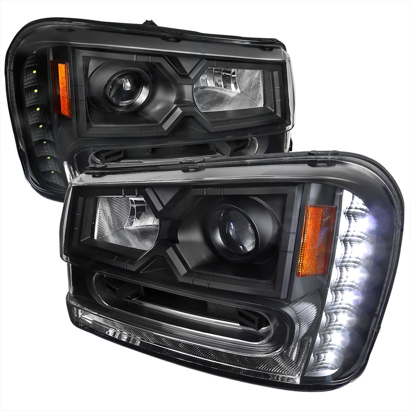 Spec-D 02-09 Chevrolet Trailblazer Projector Headlight Black Housing 2LHP-TBLZ02JM-V2-RS