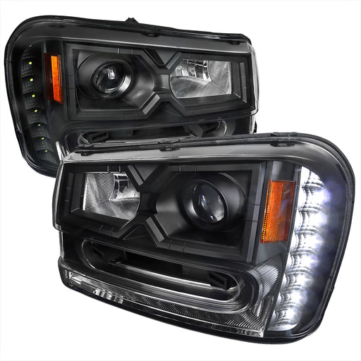 Spec-D 02-09 Chevrolet Trailblazer Projector Headlight Black Housing 2LHP-TBLZ02JM-V2-RS