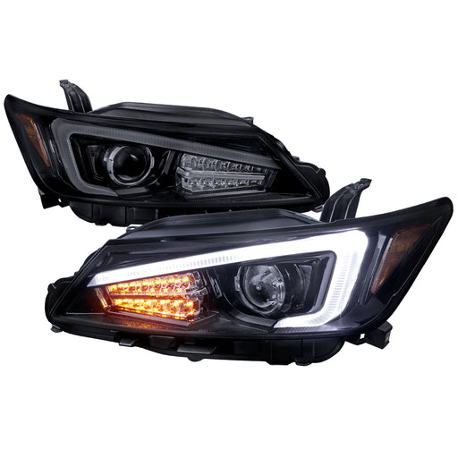 Spec-D 11-13 Scion Tc Projector Headlights With Led Light Bar - Glossy Black 2LHP-TC11G-TM