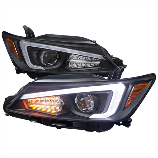 Spec-D 11-13 Scion Tc Projector Headlights With Led Light Bar - Black 2LHP-TC11JM-TM