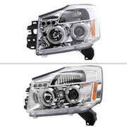 Spec-D 04-07 Nissan Titan Halo Led Projector Chrome 2LHP-TIT04-TM