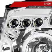 Spec-D 04-07 Nissan Titan Halo Led Projector Chrome 2LHP-TIT04-TM