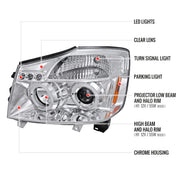Spec-D 04-07 Nissan Titan Halo Led Projector Chrome 2LHP-TIT04-TM