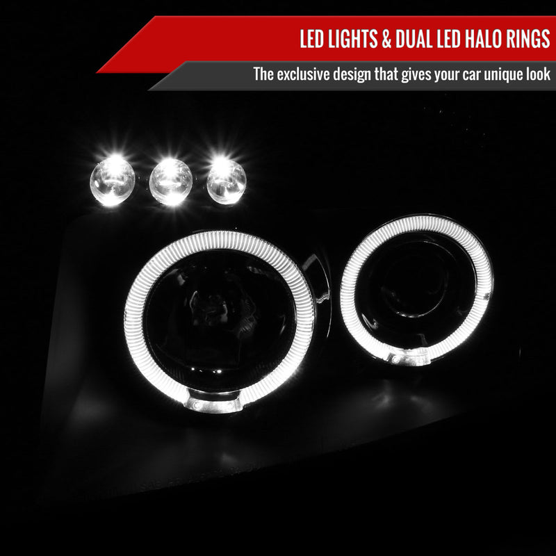 Spec-D 04-07 Nissan Armada Halo Led Projector Black 2LHP-TIT04JM-TM