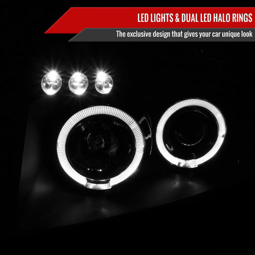 Spec-D 04-07 Nissan Titan Halo Led Projector Black 2LHP-TIT04JM-TM