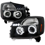 Spec-D 04-07 Nissan Armada Halo Led Projector Black 2LHP-TIT04JM-TM