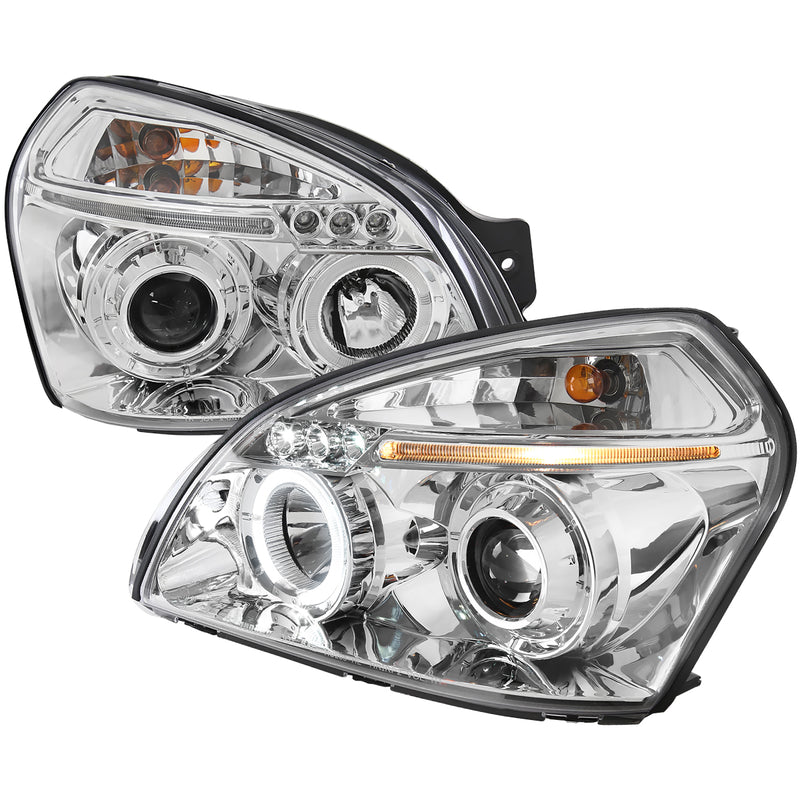 Spec-D 04-07 Hyundai Tucson Halo Led Projector Chrome 2LHP-TUC04-TM