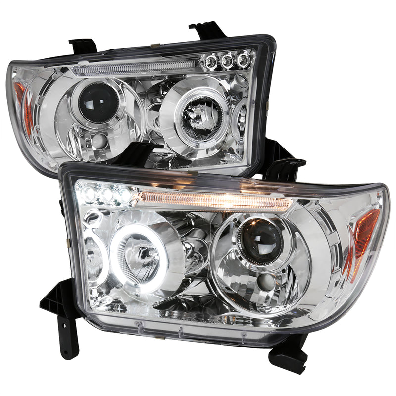 Spec-D 07-13 Toyota Tundra Halo Led Projector Chrome 2LHP-TUN07-TM