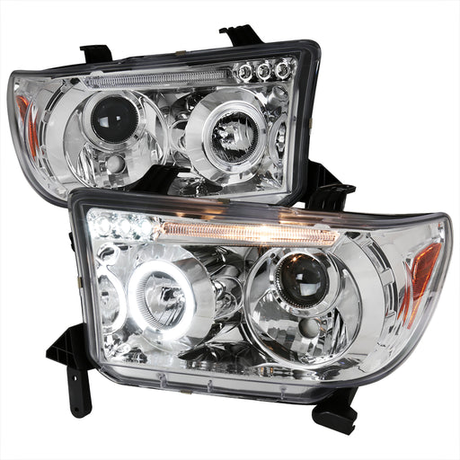 Spec-D 07-13 Toyota Tundra Halo Led Projector Chrome 2LHP-TUN07-TM