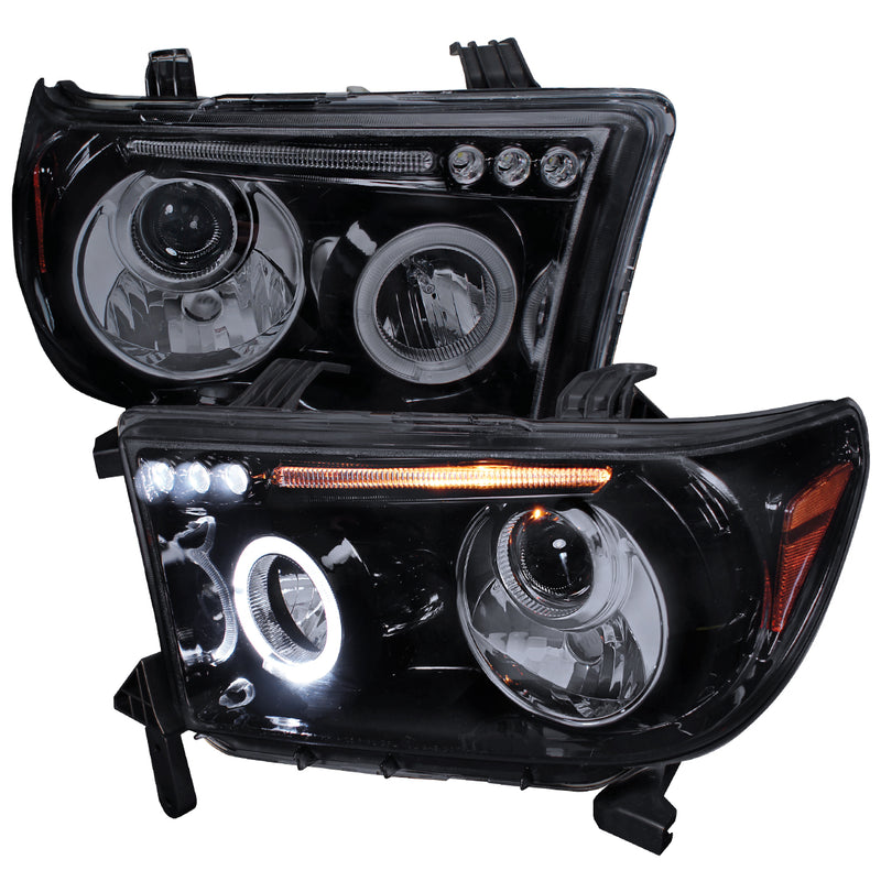 Spec-D 07-13 Toyota Tundra Smoked Lens Gloss Black Housing Projector Headlights 2LHP-TUN07G-TM