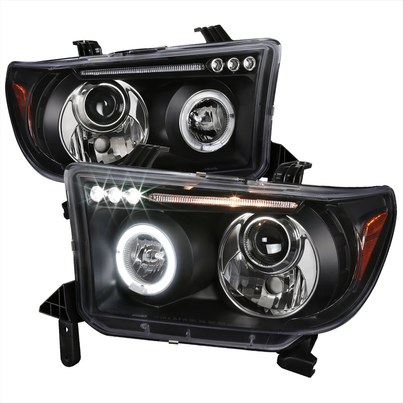 Spec-D 07-13 Toyota Tundra Halo Led Projector Black 2LHP-TUN07JM-TM