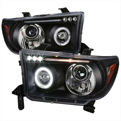 Spec-D 07-13 Toyota Tundra Halo Led Projector Black 2LHP-TUN07JM-TM