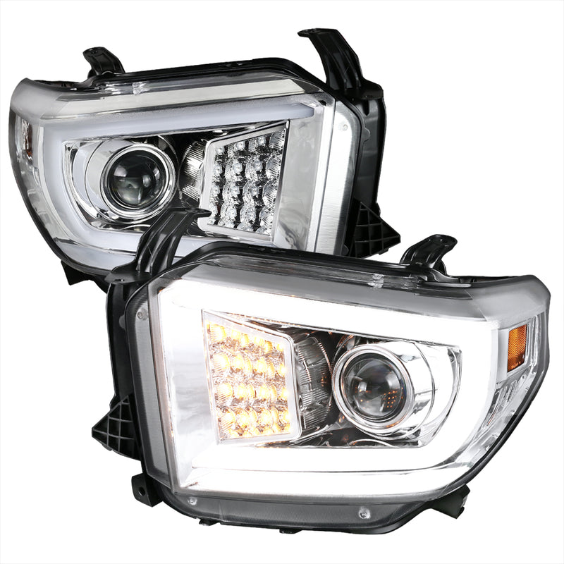 Spec-D 14-18 Toyota Tundra Projector Headlight - Chrome With Clear Lens 2LHP-TUN14-TM