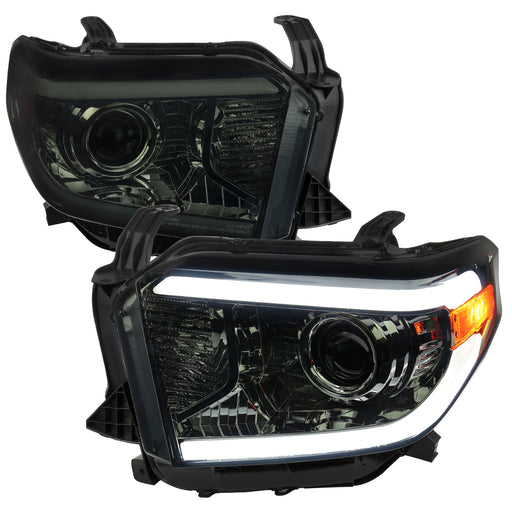 Spec-D 14-21 Toyota Tundra Oe Retrofit Projector Headlights With Led Bar Chrome Housing And Clear Lens 2LHP-TUN14G-G3-GO