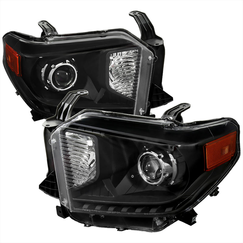 Spec-D 14-18 Toyota Tundra Retro Style Projector Headlights Black 2LHP-TUN14JM-V2-RS