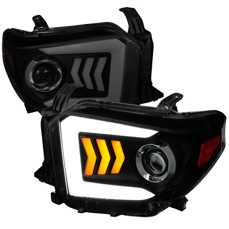 Spec-D 14-18 Toyota Tundra Projector Headlights- Smoke With Black Housing 2LHP-TUN14SM-RS