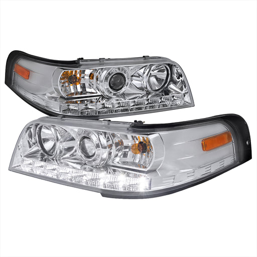 Spec-D 98-11 Ford Crown Victoria Projector Headlight Chrome Housing  2LHP-VIC98-TM